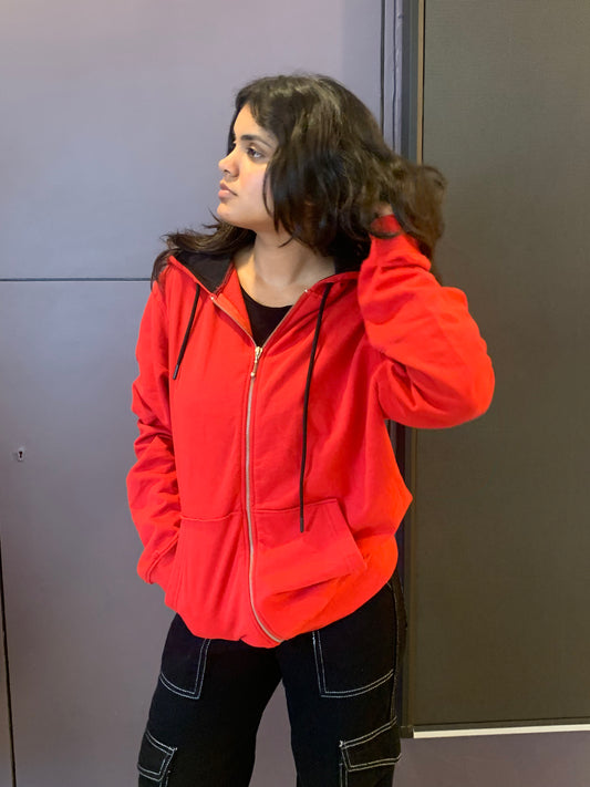 Red Zipper Hoodie